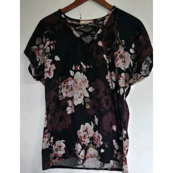 C'est la Vie Tops - VTG C'est La Vie Tunic Womens L Blouse Paisley Dark Floral Boho Fairy Grunge Y2K